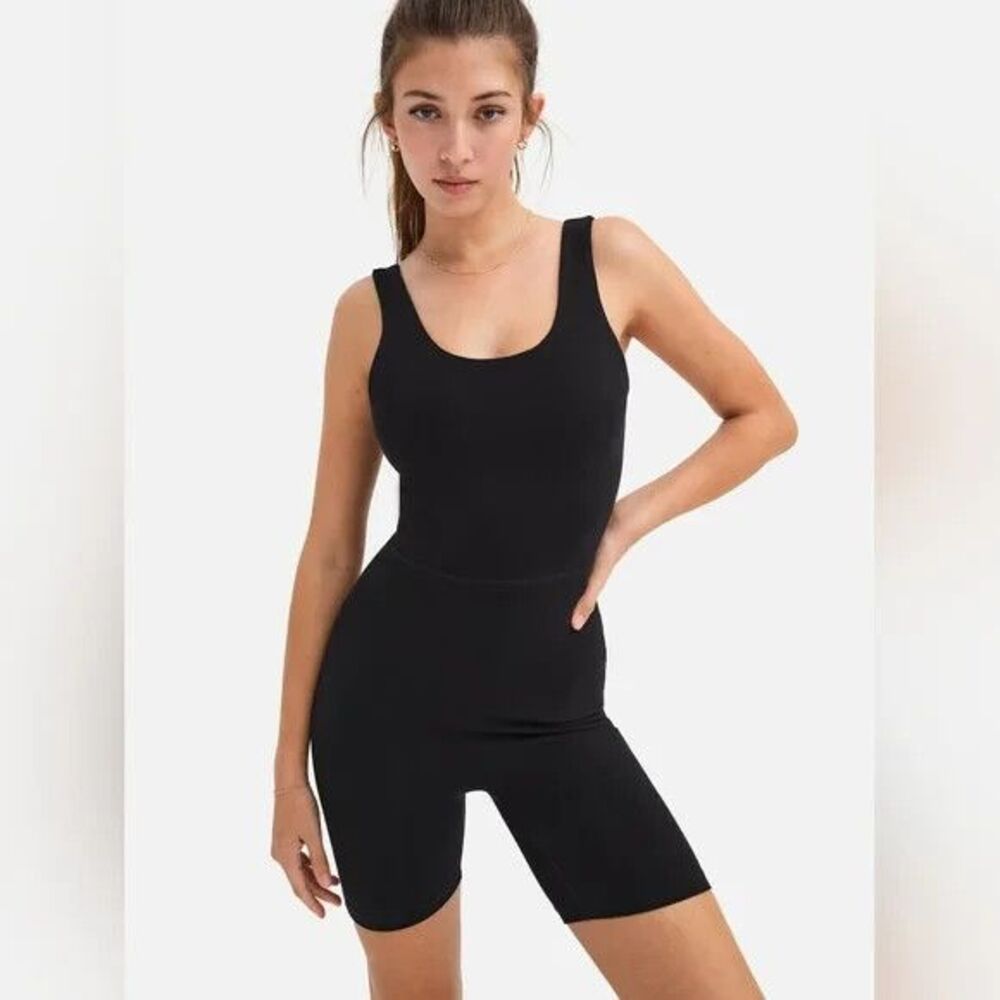 MATE the Label Organic Stretch Unitard Jet Black SZ L NWOT RARE!